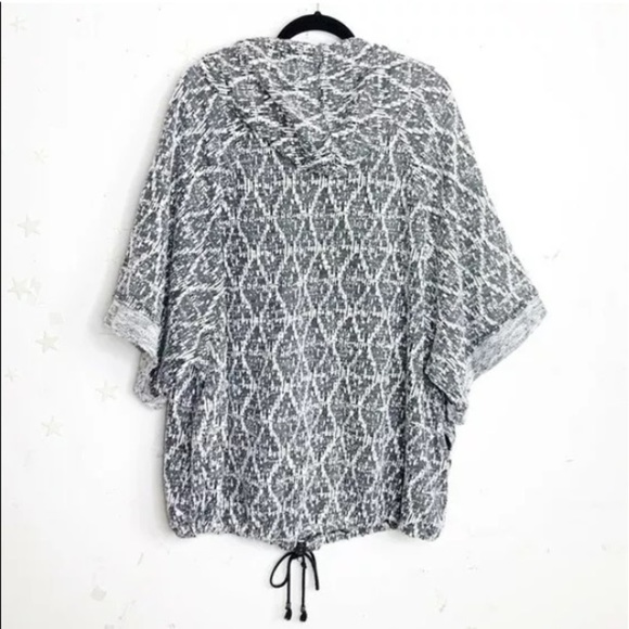 FREE PEOPLE Come Out of Style 2-Pocket Gray Black Knit Zip Hoodie EUC S - Picture 5 of 7